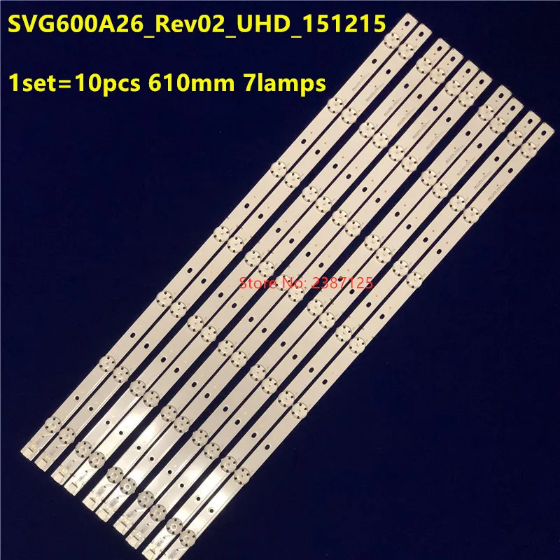 Nieuwe Kit 10 Stuks 3V 610Mm Led Backlight Strip 7 Lampen Voor Vizio E60U-D3 Svg600a26 _ Rev02_uhd_151215