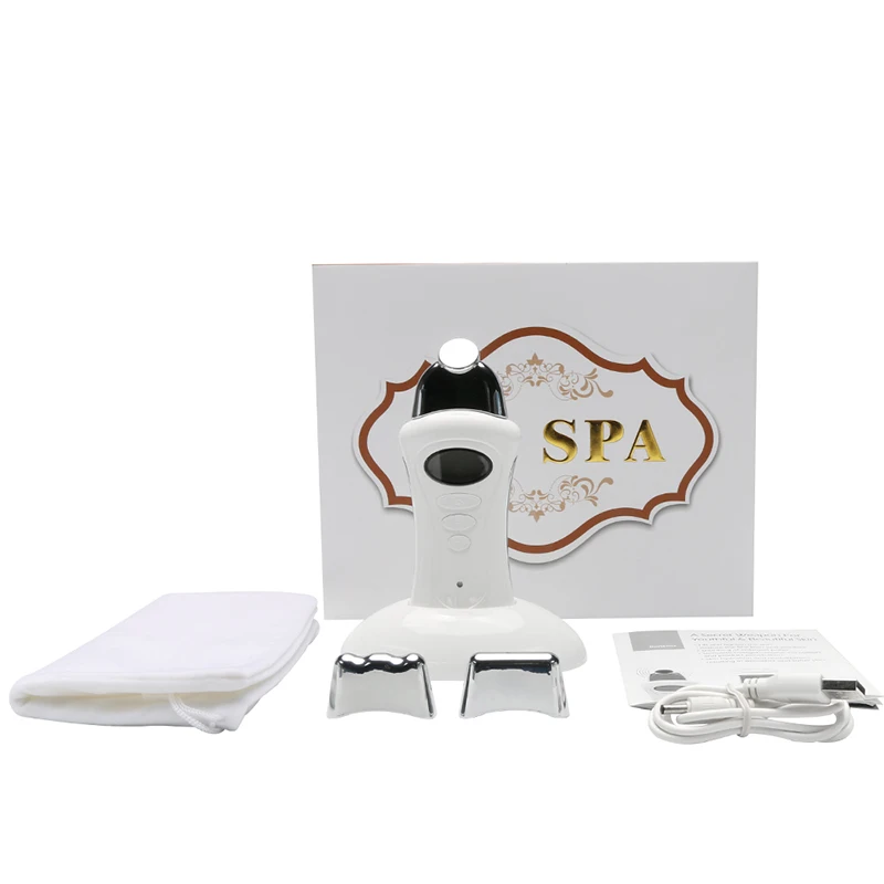 mini micro current ion beauty stimulator galvanic microcurrent spa device with 3 optional heads LCD face lift machine skin care