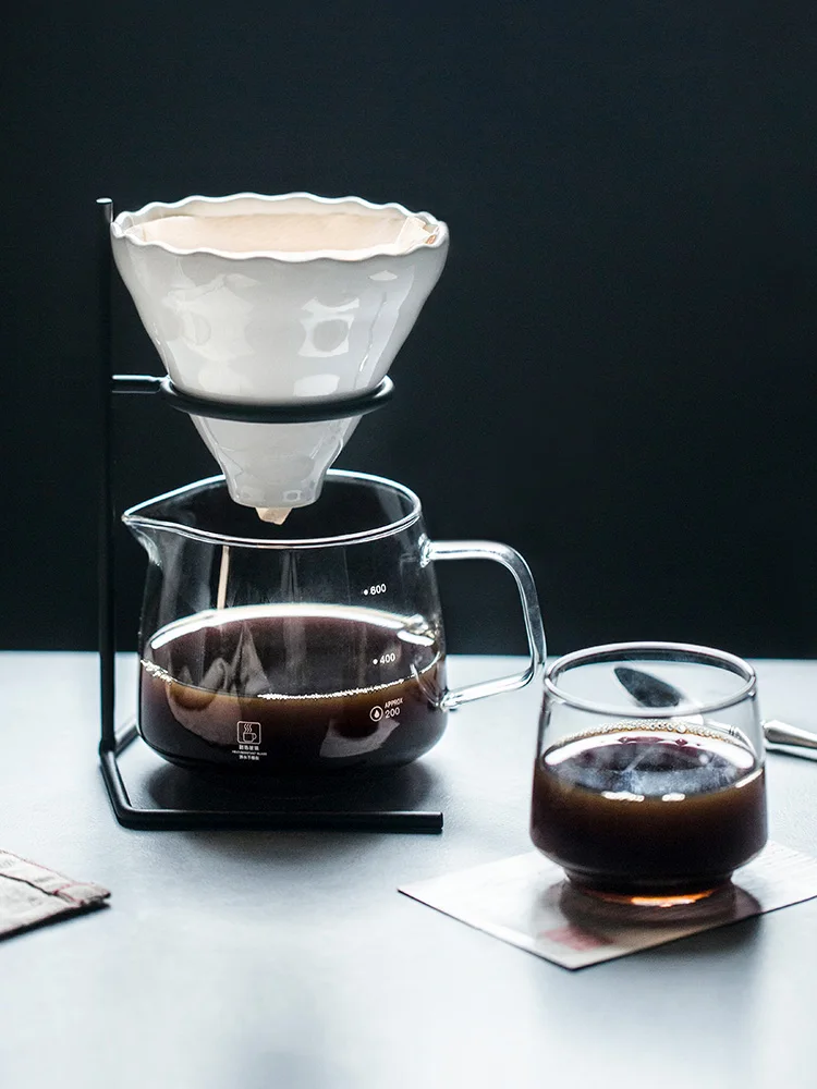 60° Espresso Coffee Filter Reusable Ceramics Coffee Dripper Funnel Drip Coffee Maker with Holder Coffeeware coffee Accessories