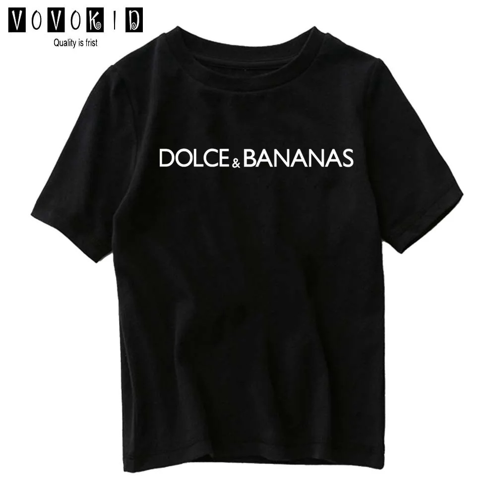 Dolce Bananas Sweet Girls Little Funny Streetwear T-shirt Boy Chlidren Summer Top Baby Cartoon Shirt,Drop Ship