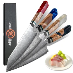 Grandsharp 8.2 Inch 67 Layers Japanese Damascus Knife Chef Kitchen Knives VG-10 Steel Home Cooking Sushi Sashimi Slicing Tools