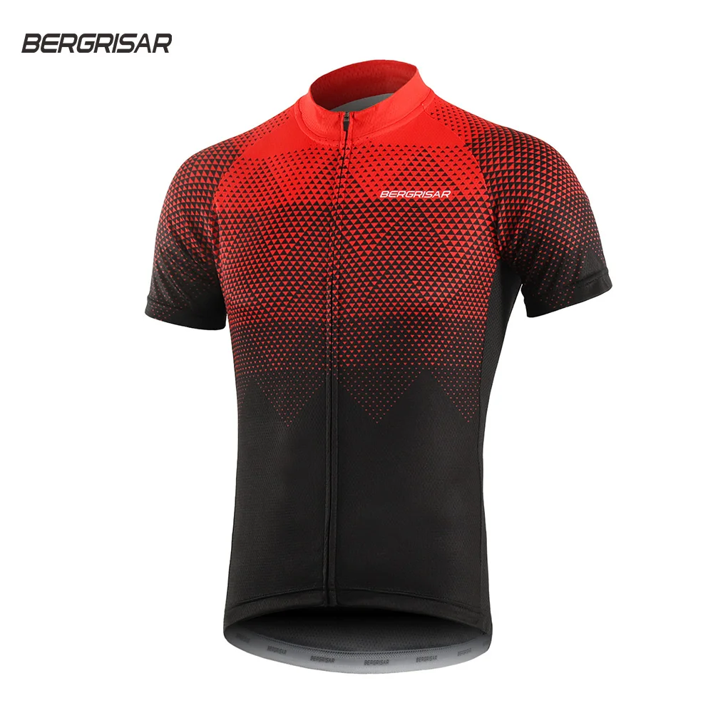 

BERGRISAR-Men's Cycling Jersey Short Sleeves Mountain Bike Bicycle Shirts Breathable Cycling Clothing