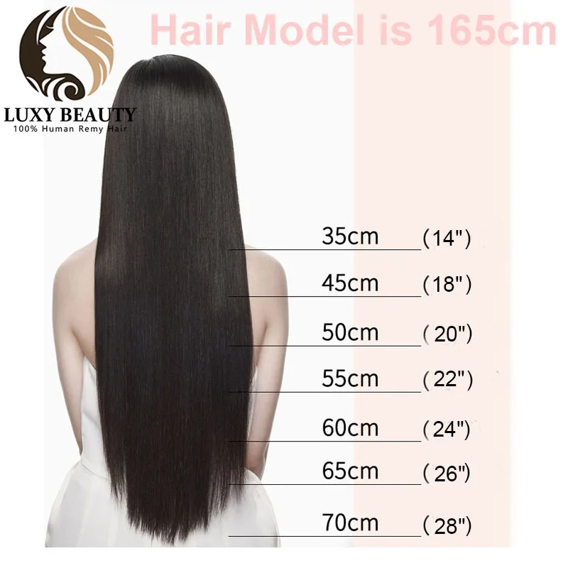 6D-1 Hair 100% Human Hair Virgin Hair Extensions Fast Install Straight Hair Extensions 6D 0.5g/strand 16 20 24 Inch #60 1B Brown