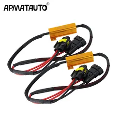 2PCS Error Free H4 H7 H8 H9 H11 9005 HB3 9006 HB4 Headlight Fog Light Xenon Lamp Bulb Decoder Resistor Wire Harness Adapter 50w