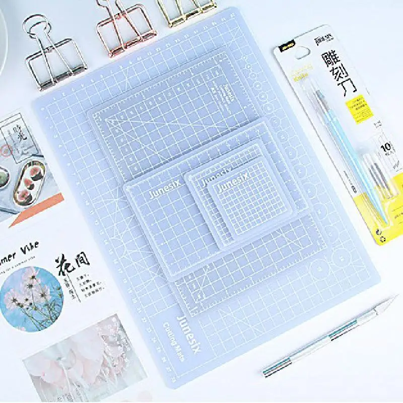 Multi-size Translucent Cutting Mat Pvc Grid Line Self-healing Cutting Board Mat Carving Art Handmade Diy Tool Board Mat