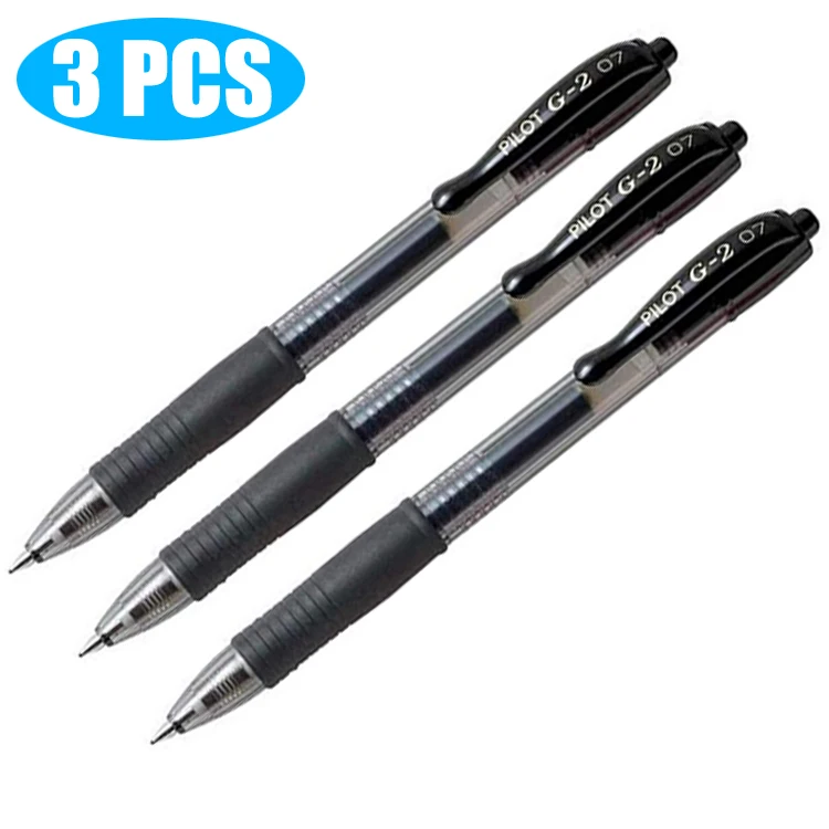 3PCS PILOT BL-G2 Retractable Gel Ink Pen 0.38/05/07mm Tip Roller Ball Pens Comfort Grip School Supplies Pilot Pen Stationary