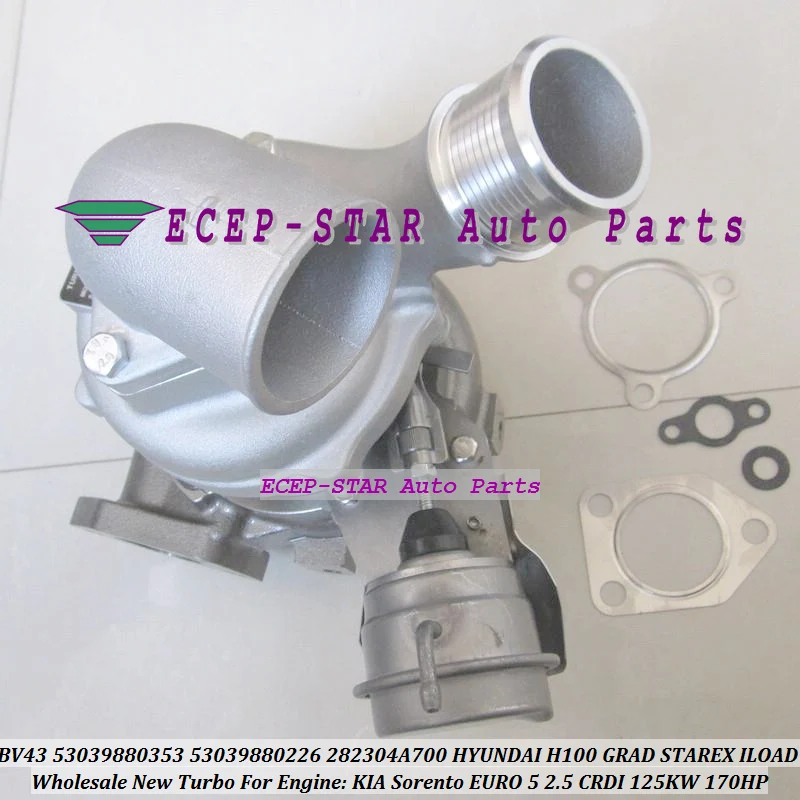 Turbo BV43 53039700226 53039700353 28230-4A700 28231-4A700 28500-4A700 For Hyundai H-1 H1 Cargo TQ 2.5L CRDi 2497ccm 125Kw 170HP