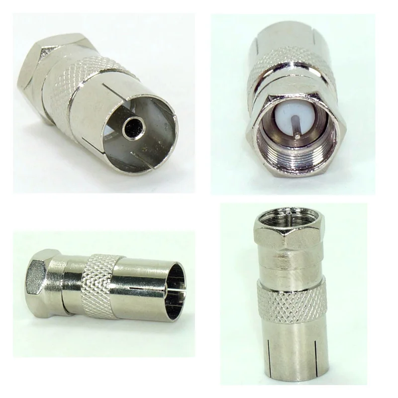 

NEW Wholesale BNC Connectors 100pcs/lot F Male Plug to PAL Female Jack Straight TV RF coaxial adapter F-type Adapter