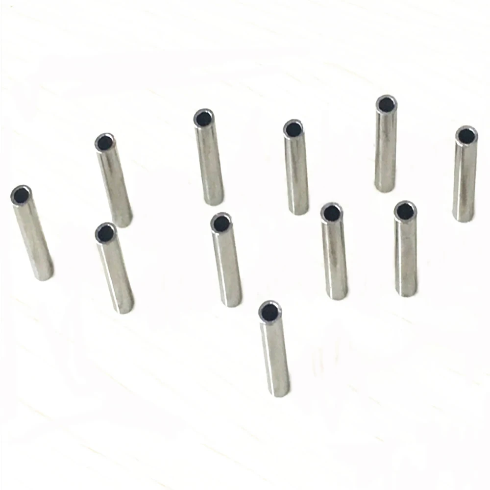 50-100 قطعة/الوحدة الفولاذ المقاوم للصدأ خط الصيد الألومنيوم تجعيد كم النحاس أنبوب سلك الأنابيب تجعيد الأكمام الصيد معالجة اكسسوارات