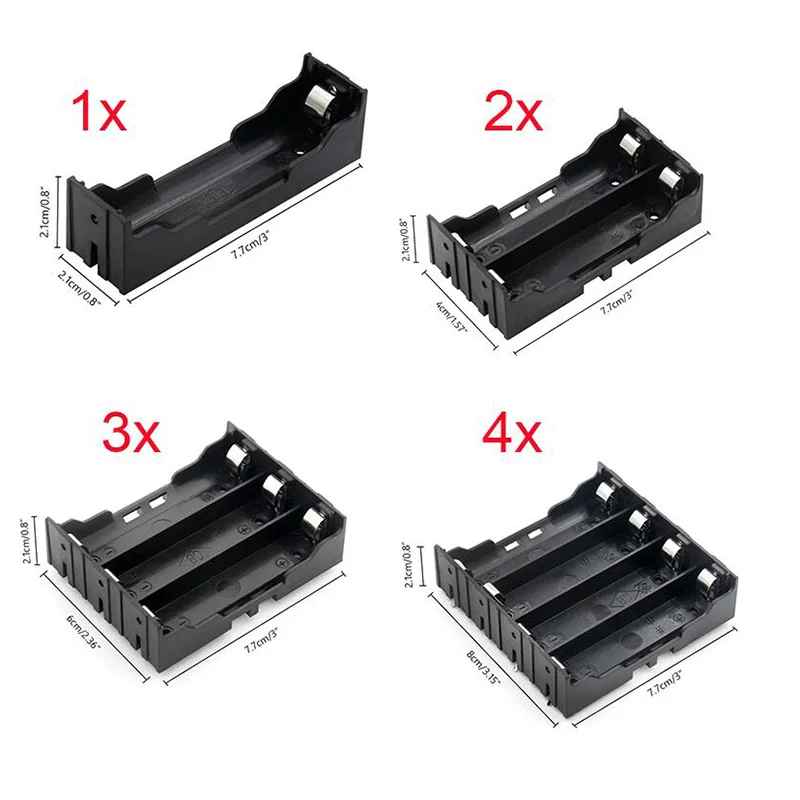 DIY ABS 18650 Power Bank Cases 1X 2X 3X 4X 18650 Battery Holder Storage Box Case 1 2 3 4 Slot Batteries Container With Hard Pin