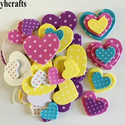 1bag/LOT,Spot heart foam stickers Early learning educational toys Wall fridge stickers Home decoration Birthday gifts DIY craft