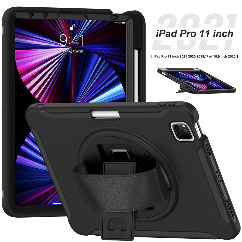 Étui en Silicone avec support rotatif pour iPad Air 4 Air 5, housse antichoc avec fente pour stylo, pour iPad Pro 11 2021 2020 2018