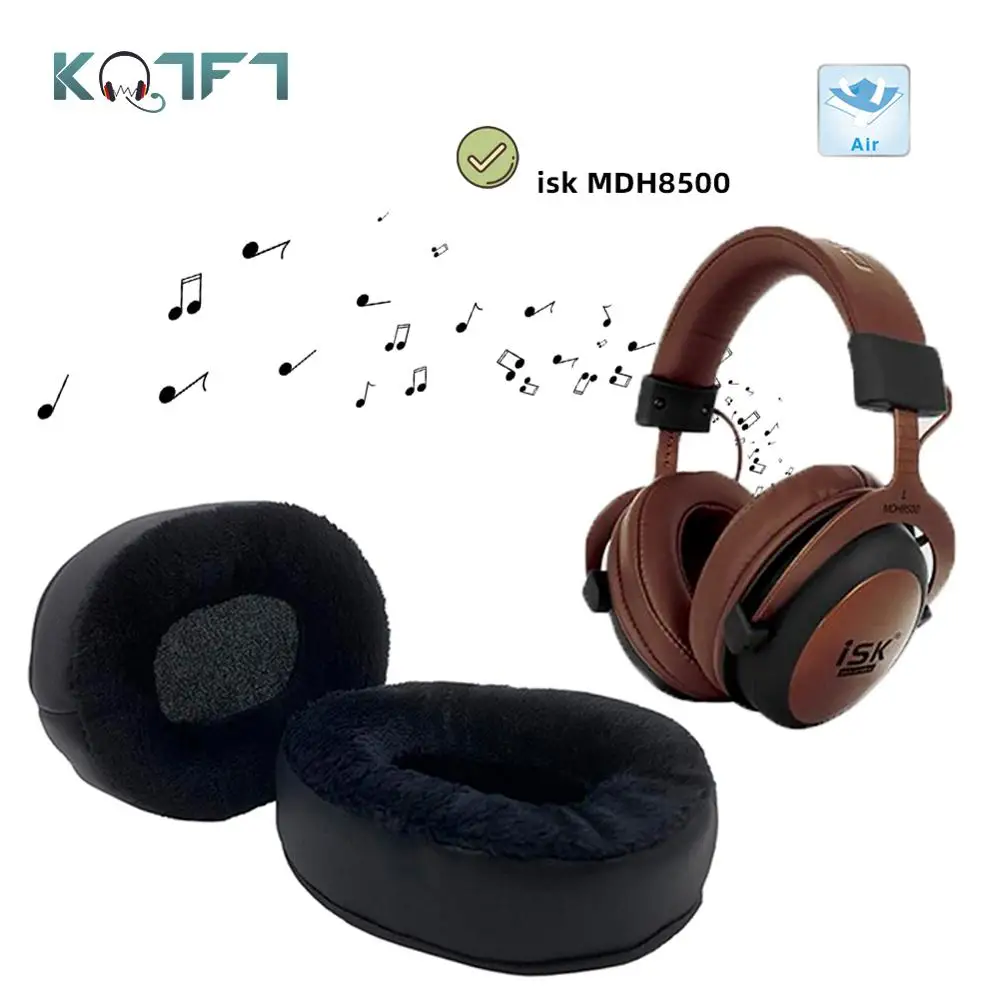 

KQTFT 1 Pair of Velvet Replacement EarPads for isk MDH8500 Headset Ear pads Earmuff Cover Cushion Cups