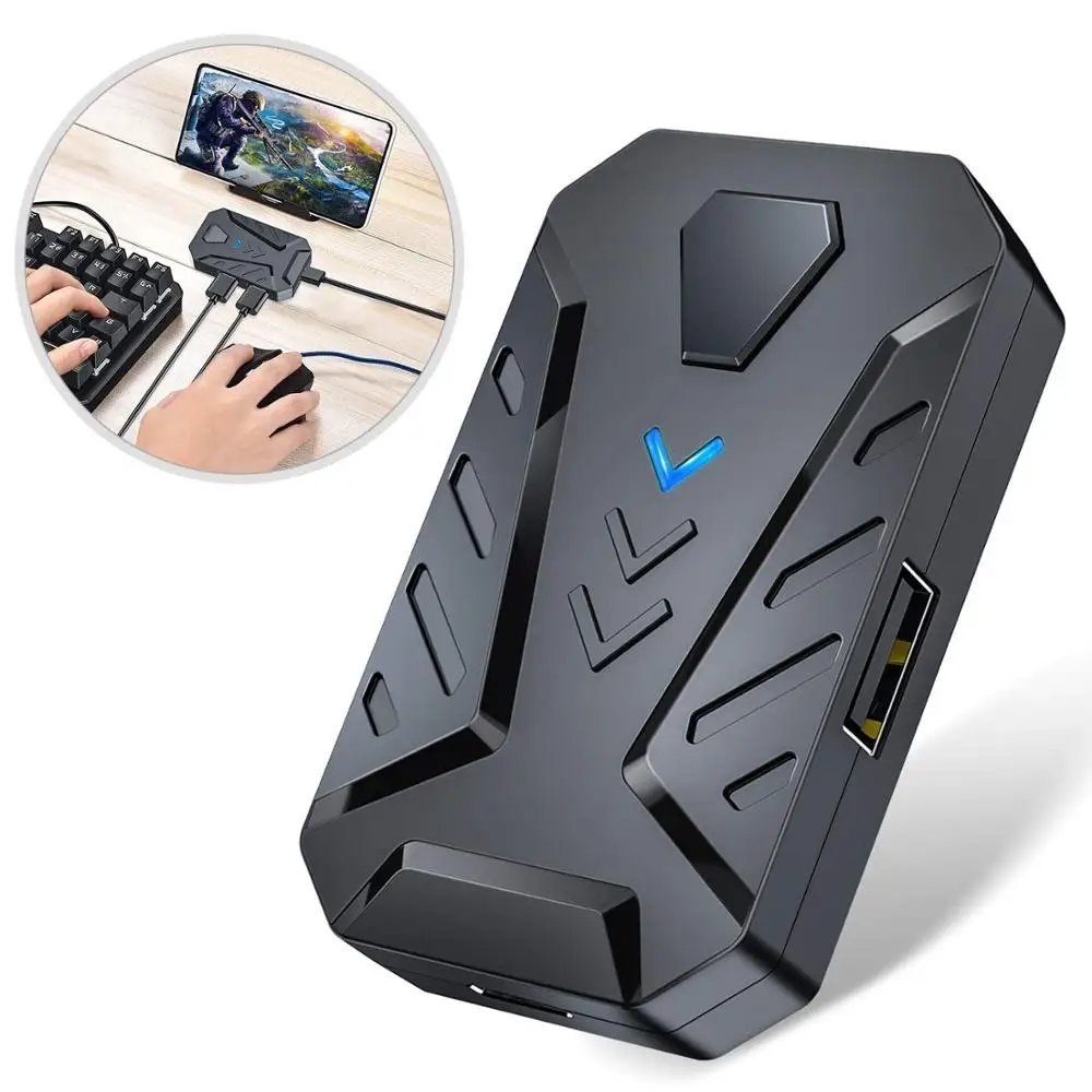 Mobile Game Keyboard and Mouse Adapter, PUBG/Call of Duty Controller Converter Wired/Wireless for Android/(iOS Less than 13.4)