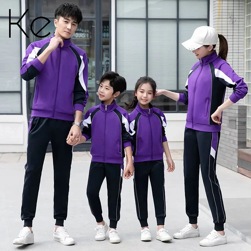 ke218-new-parent-child-clothing-spring-autumn-family-sports-suits-men-women-sportswear-students-tracksuit-kids