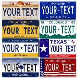 Your Text Custom Plate Poster Vintage Home Decor Retro Metal Tin Signs Pub Car Garage Wall Art Home Decor  15x30cm