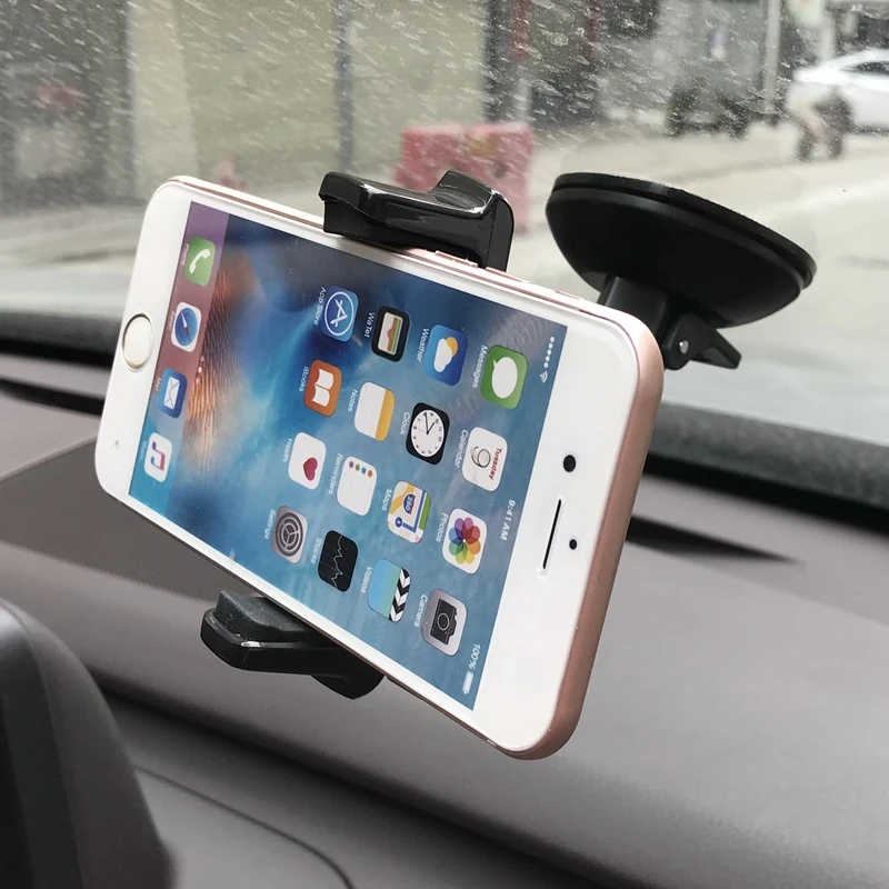 Car Phone Holder Bracket Mount Cup Holder Universal Car Window Mount Mobile Suction Windshield Phone Locking Car-Accessories