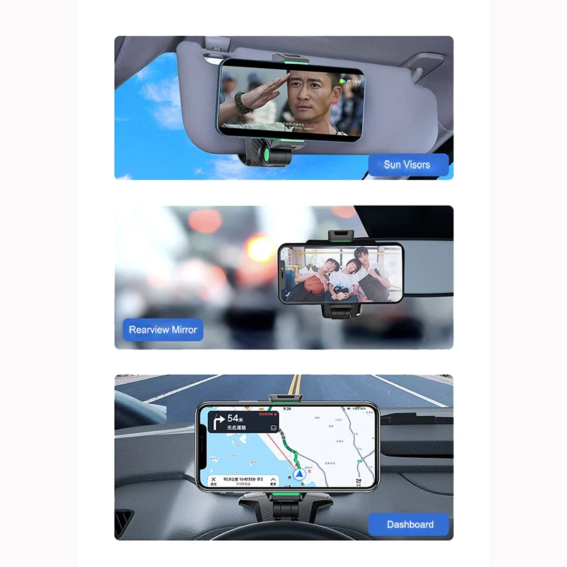 Support Car Phone Holder 1260 Degree Dashboard Cell Phone Easy Clip Mount Telephone Number In Universal GPS Navigation Bracket