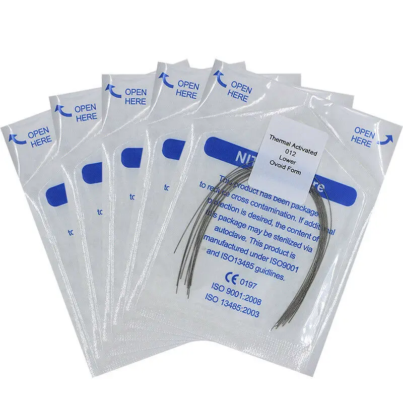 Thermo ativado Round Niti Archwire para dentista, Thermo ativado arcos, Materiais dentários, Ovoid Wire, Dentista, 10 pcs