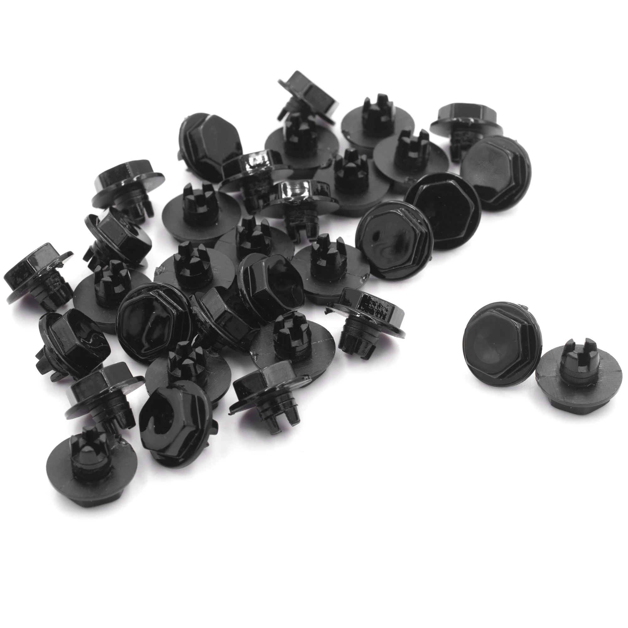 RhinoTuning 25pcs 8mm Wheel Rivets Nuts  For Car Rim Replacement  Lip Decoration Bolts Auto Exterior Accessories Black