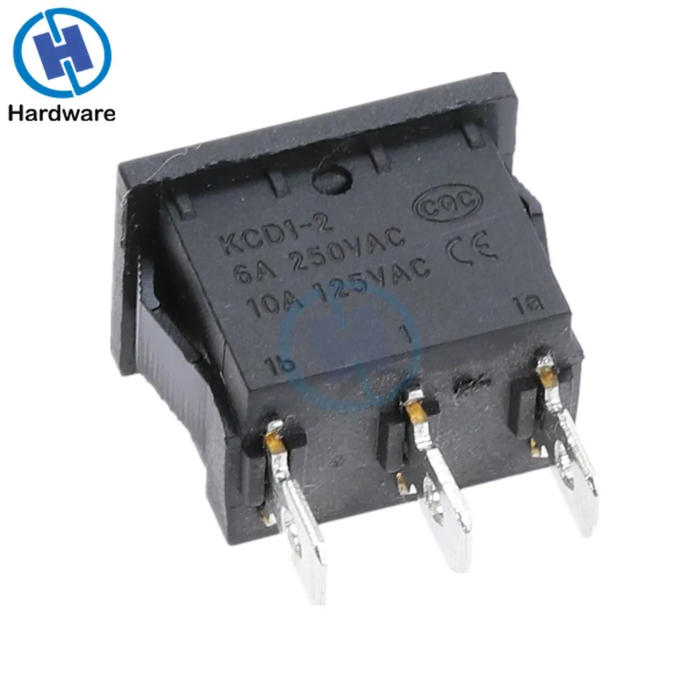 KCD1 Boat Car Rocker Switch 6A/10A 250V/125V AC ON-OFF on-off-on 250VAC 6A 125VAC 10A With Led Light 220V