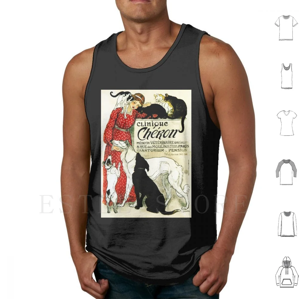 Clinique Cheron Animal Clinic By Theophile Steinlen C1905 Vintage Advertising Art Tank Tops Vest Sleeveless Vintage