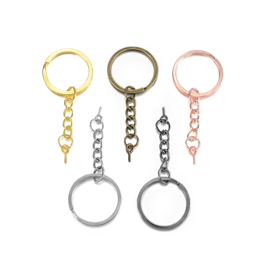 

10-20pcs/lot Screw Eye Pin Key Chain Key Ring keychain Bronze Rhodium Gold Keyrings Split Rings With Screw Pin Jewelry Making