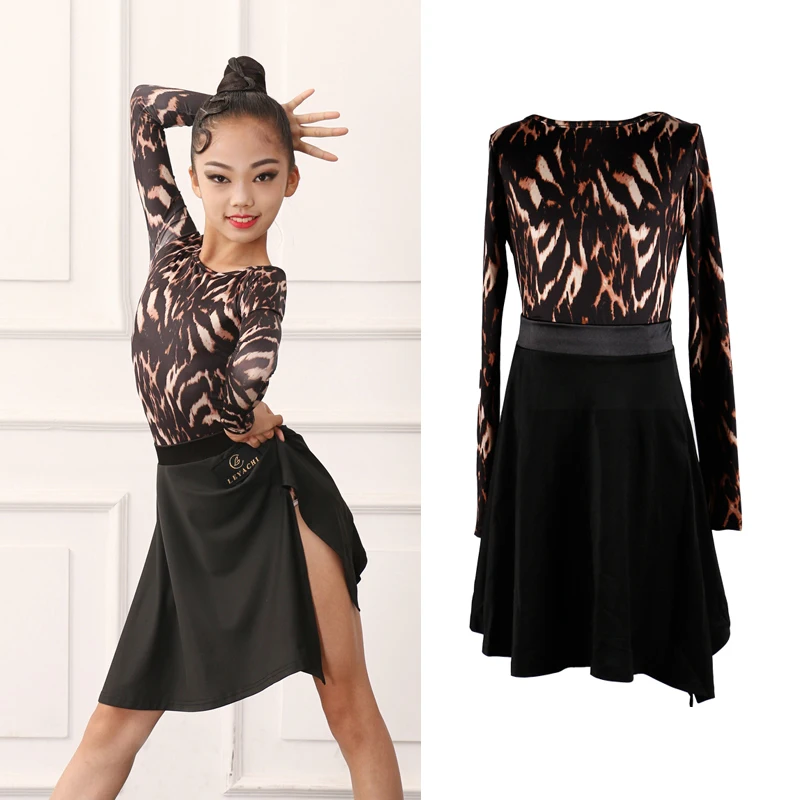 

2020 New Latin Dance Dress Girls Practice Clothing Performance Clothes Latin Dance Top Skirt Competition Costume
