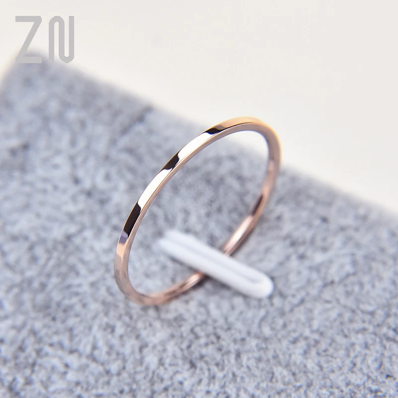 1MM Thin Titanium Steel Silver color Couple Ring Simple Fashion Rose Gold Color Finger Ring For Women and Men mens gifts