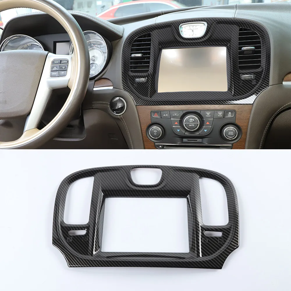 

New Car Styling For 300C 2015+ Dashboard Central Console GPS Navigation Panel Frame Cover ABS Auto Molding Accessory