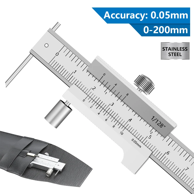 CMCP Caliper Marking Vernier Caliper 0-200mm/250mm Stainless Steel Parallel Marking Vernier Caliper Marking Gauge Measuring Tool