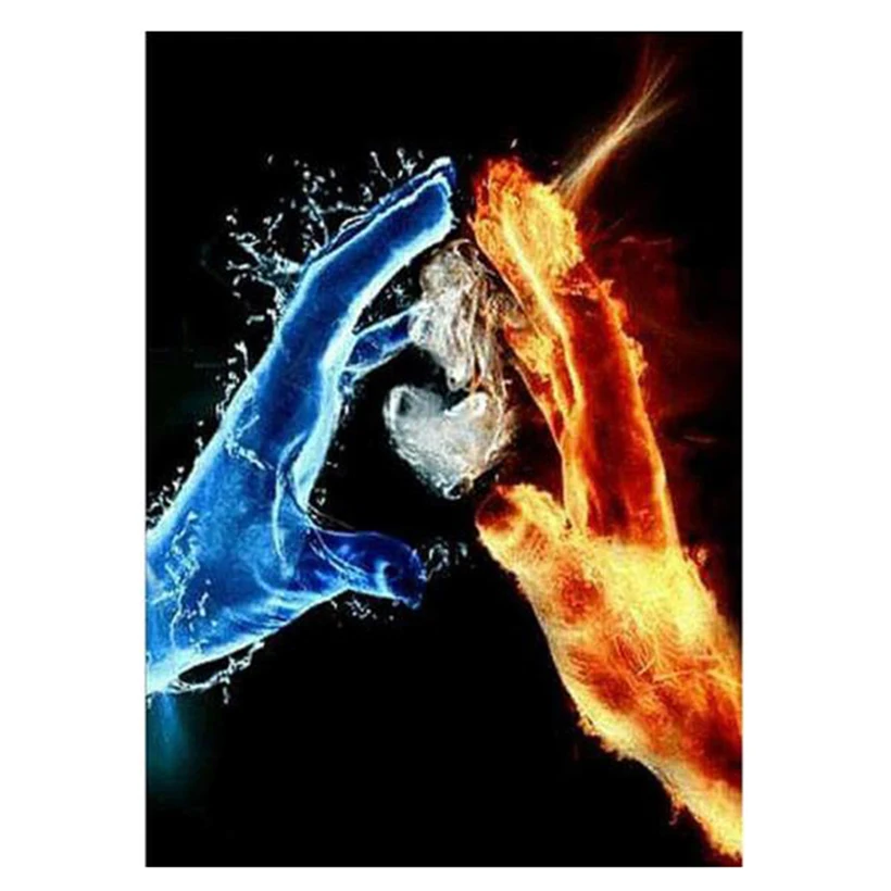 New DIY 5D Full Drill Cartoon Ice Fire Hand Cross Stitch Diamond Painting Embroidery Patterns Bedroom  Decoration  FC462