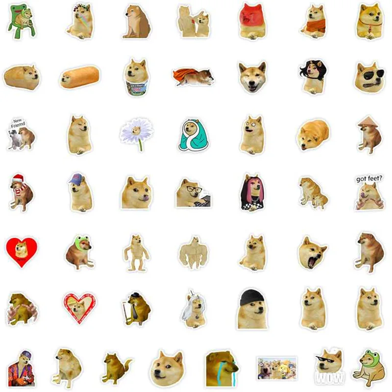 10/30/50pcs Funny Dog Meme Stickers fai da te Laptop skateboard bagagli telefono moto auto giocattolo per bambini adesivo impermeabile decalcomania classica