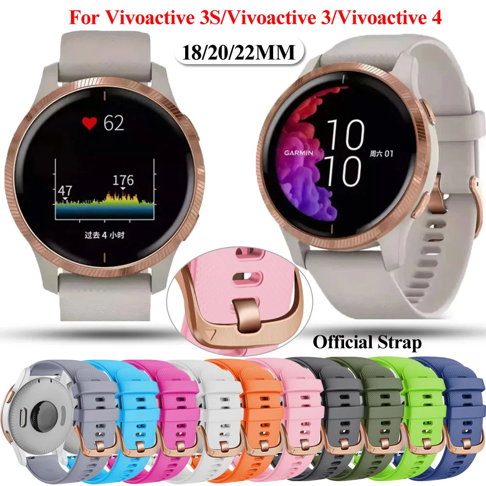 18 20 22mm Strap For Garmin Venu 2 Sport Wristband Forerunner 645 245 Vivoactive 3 4 5 Silicone Bracelet Venu2 Plus SQ Watchband