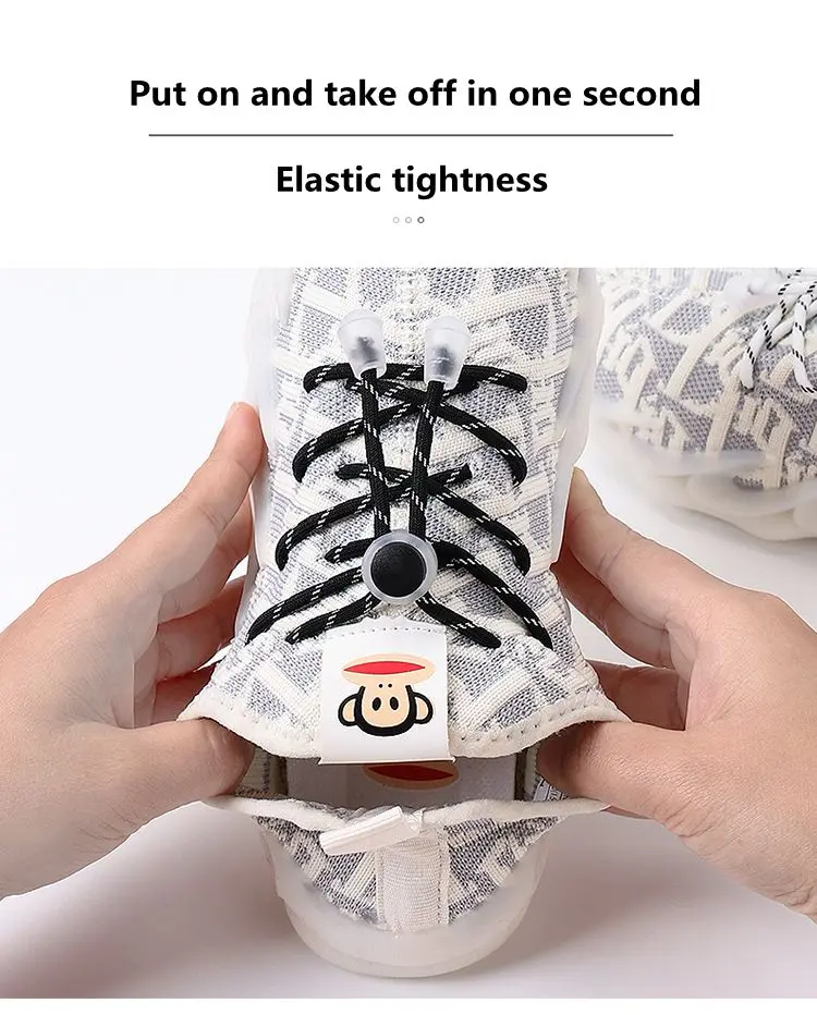 Elastische, runde Schnürsenkel mit Verschluss für Kindersneaker, Schnürsenkel ohne Binden, Schnürsenkel für Kinder und Erwachsene, Schuhbänder. – Detail 6