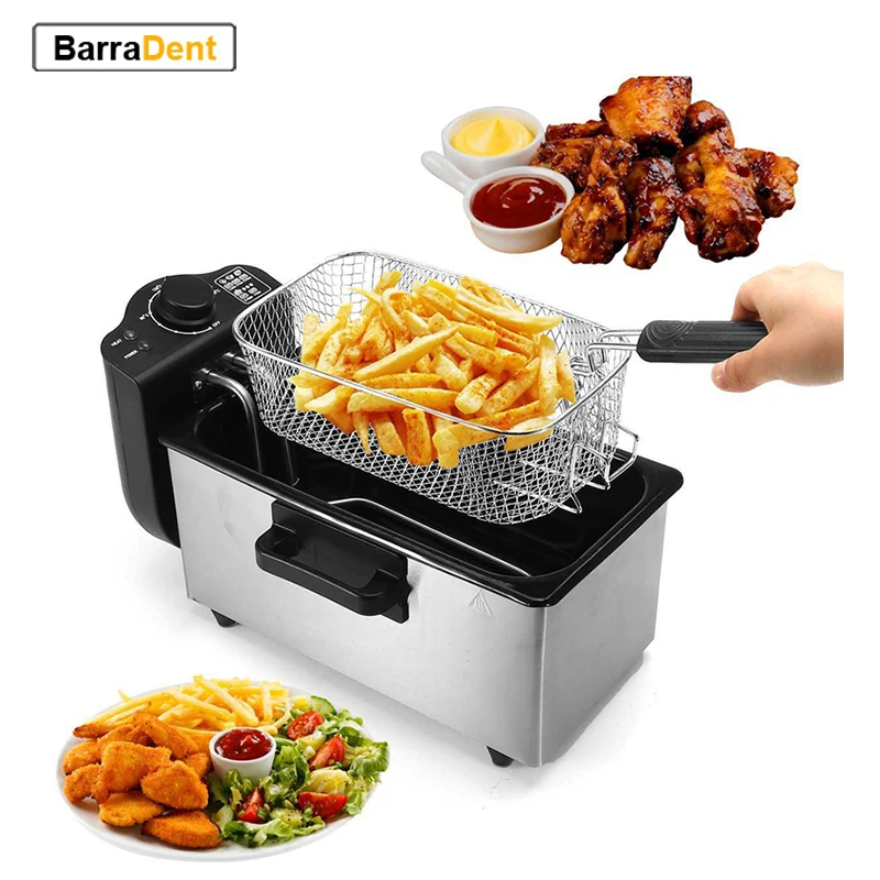 

3L Electric Deep Fryer French Fries Machine Oven Hot Pot Fried Chicken Grill Adjustable Thermostat Kitchen Cooking Appliances
