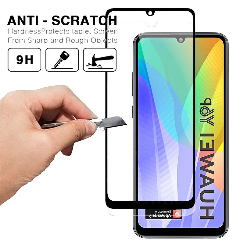 2 IN 1 for Huawei Y6p Tempered Glass 9H 2.5D Premium Screen Protector Film for Huwei Y6 Y 6 P MED-LX9 MED-LX9N Camera Lens Glass