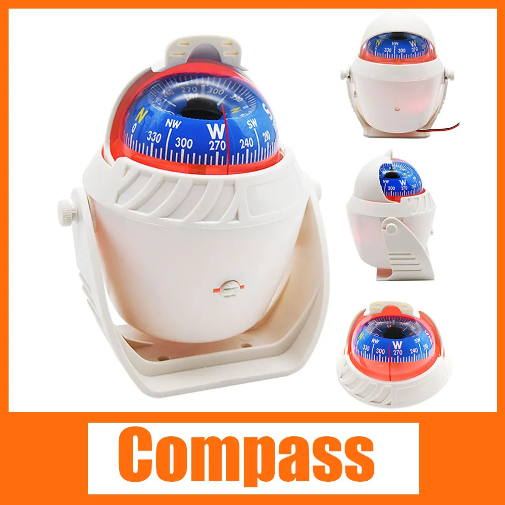 Marine Compass LED Light Electronic Navigation Waterproof IP 67 Multi-Functional Digital For Navigation Positioning Compass 12V