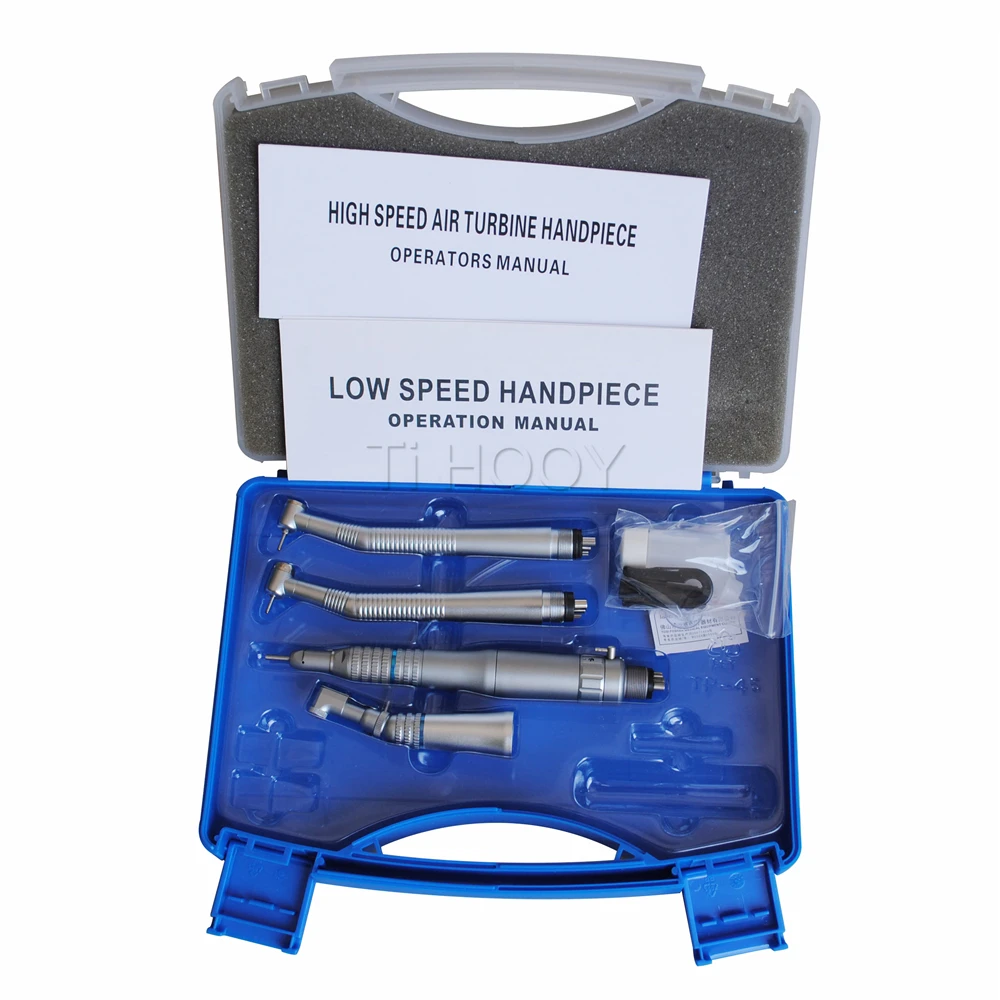 

Dental High & Low Speed Handpiece Kit Torque Push Button Single Water Spray Straight NoseCone Contra Angle