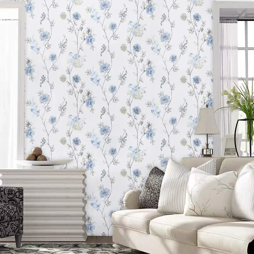 Decor Floral Paper Peel And Stick Flowers Leaves Self Adhesive Wallpaper Removable Paper For Kidroom Wall Papers Home Decorative