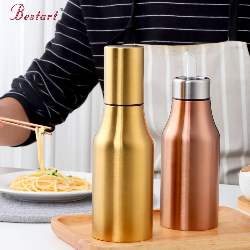 1 Pcs Leak-proof Oiler Stainless Steel Portable Spice Jar Soy Sauce Bottles Oil Vinegar Organizer Kitchen Oil Bottle