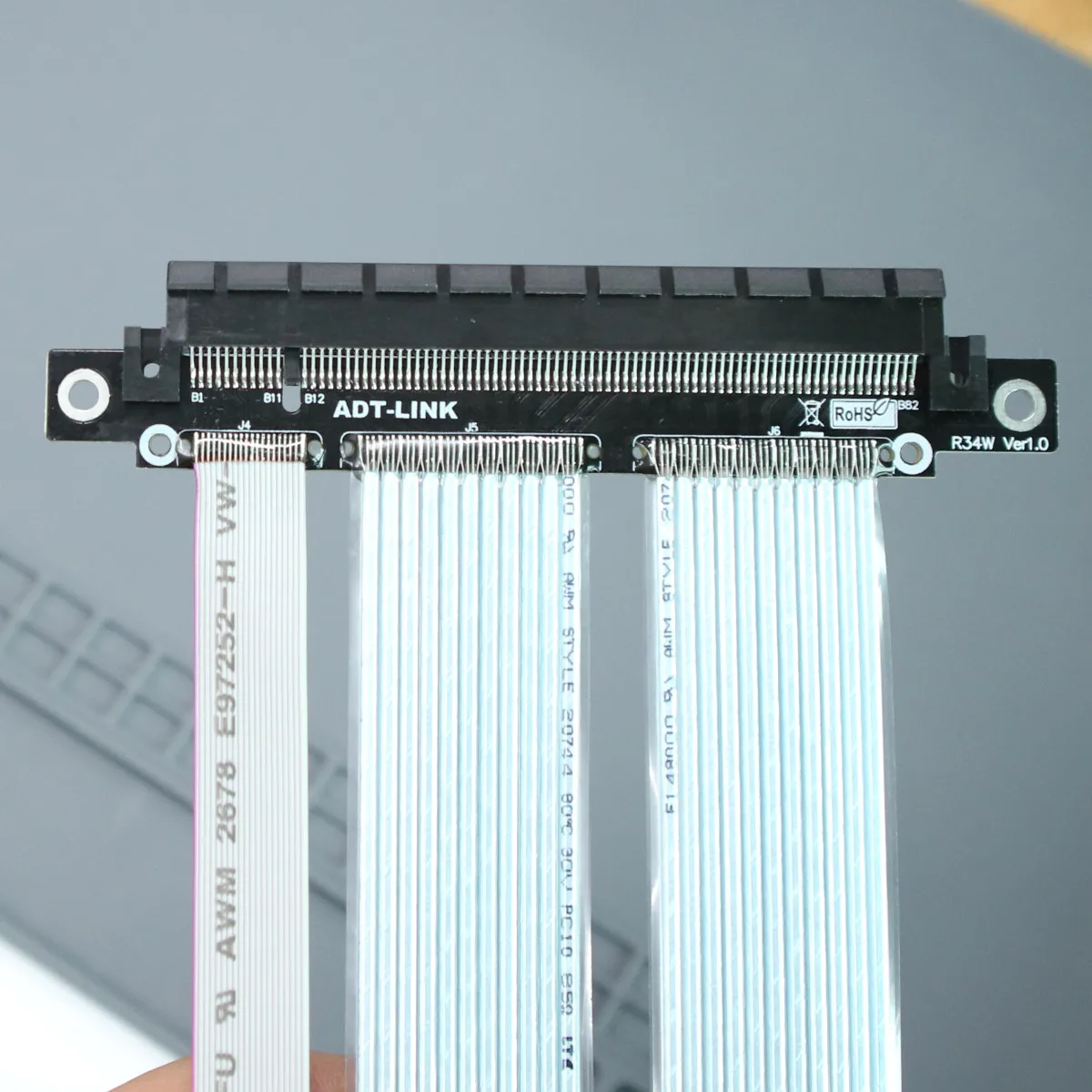 Nâng PCI-E X16 4.0 X16 Với Sợi Dây Cáp Nối Dài Card Đồ Họa Máy Tính Cài Đặt Khung Xe PCI Express Nối Dài Ruy Băng 256G/Bps