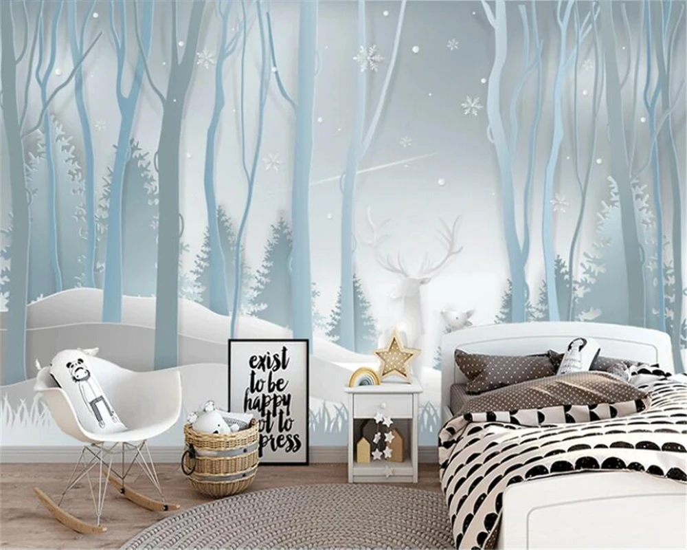 

Customized Wallpaper photos Forest Elk Living Room Background Wall Painting Home Decor Living Room Bedroom mural 3d wallpaper