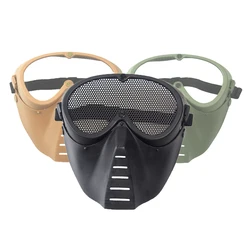 Military Airsoft Paintball Masks Tactical Steel Mesh/Lens Full Face Mask for Army Outdoor Paintball Hunting Accessories