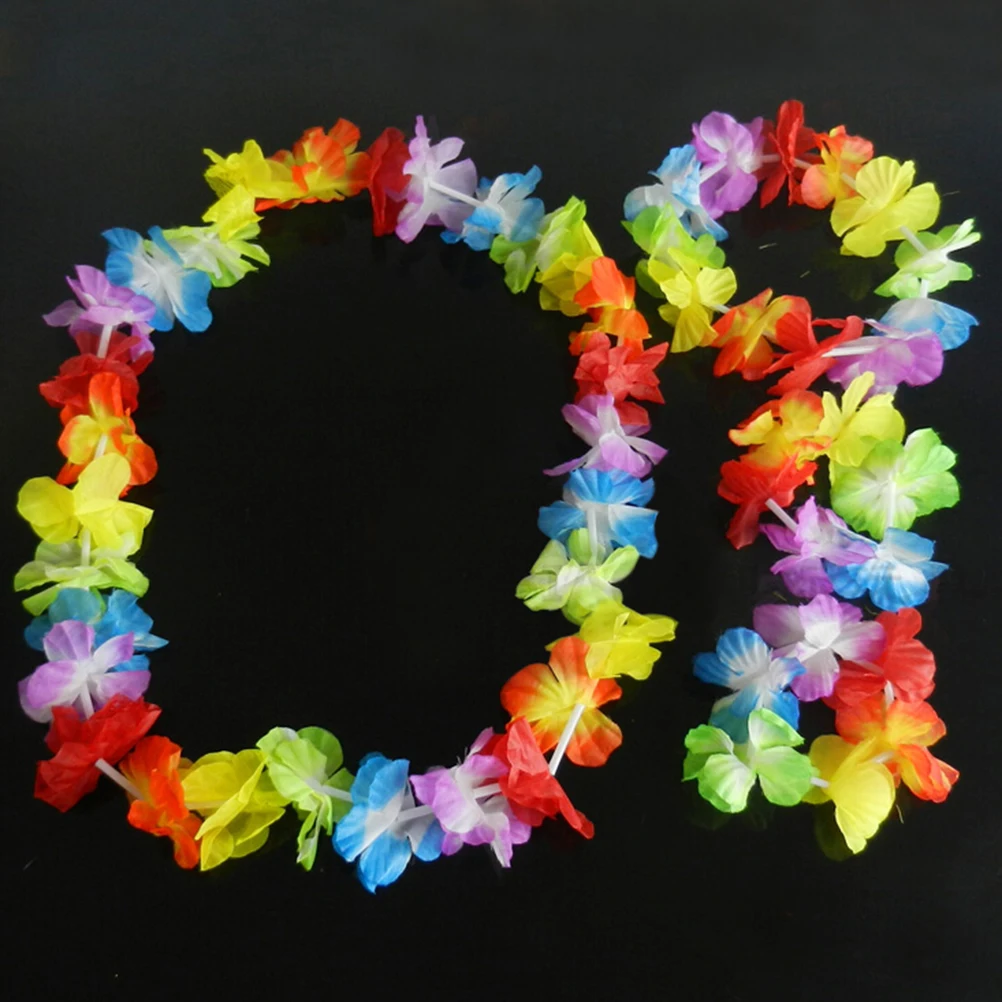 

4 pcs/set Hawaiian Tropical Hula Luau Grass Dance Head Neck Wrist Garland