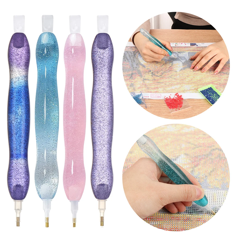 Resin Point Drill Pen 5D Diamond Painting Handmade Tool kits for 5D Painting with Replacement Drill Picker Clay Tray Accessories