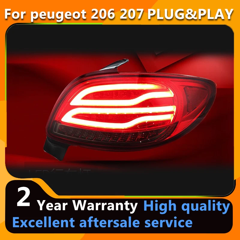 YCYON For peugeot 206 207 206C Taillights LED DRL Running Light LED Dynamic turn signal LED Brake Light LED Reversing Light Auto