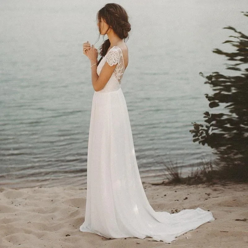 2021 vestidos de noiva longos vestidos de noiva feitos sob encomenda praia boho de casamento