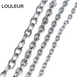 5yards/lot 3 4 5 6 mm Stainless Steel O Link Chain Bulk Women Men's Chain Necklace Bulk Link Chains for Necklace Jewelry Making