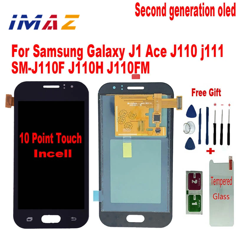 IMAZ 2ND OLED LCD For Samsung Galaxy J1 Ace J110 J110F J110H J110M LCD Display Touch Screen Digitizer Assembly For J110FN/FM LCD